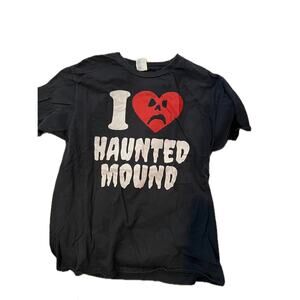 Port & Company I Love Haunted Mound Black T-Shirt Mens Large